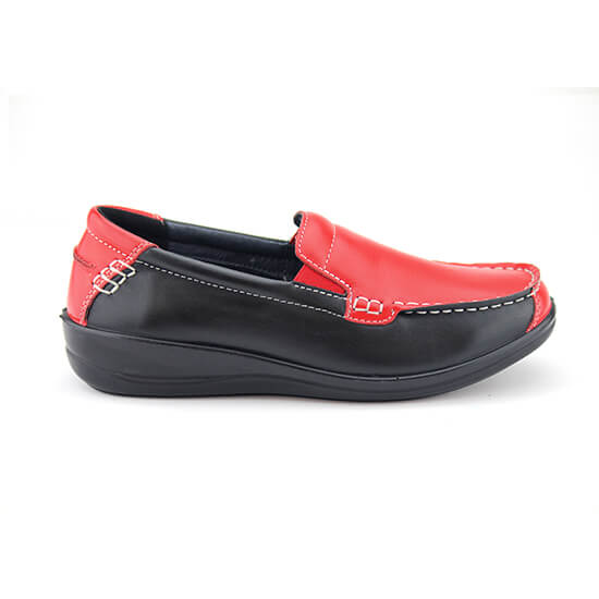 נעלי  מוקסין אדום + שחור נפה
